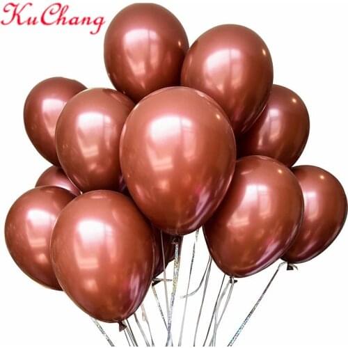 20pcs 10inch brown latex balloon inflatable helium air globos wedding valentines romantic bedroom decoration birthday party kid