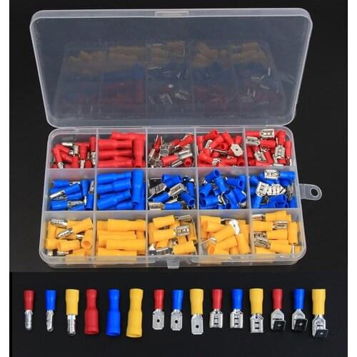 236PCS Assorted Spade Bullet Piggyback Wire Crimp Terminals Electrical Wire Connector Kit AWG22-10/0.5-6.0mm2