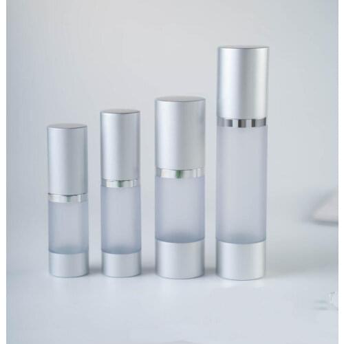 30ML matte silver airless bottle for lotion/emulsion/serum/liquid foundation/whitening essence/recovery complex packing