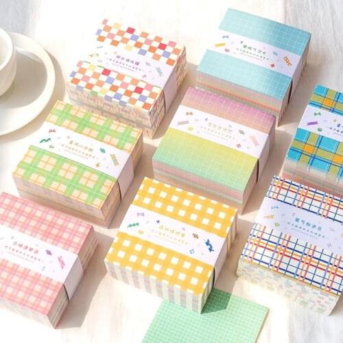400sheets/1book Kawaii Lattice Note Paper Notepad Material Memo Pad Mini Notebook Writing Pads School Supplies Stationery