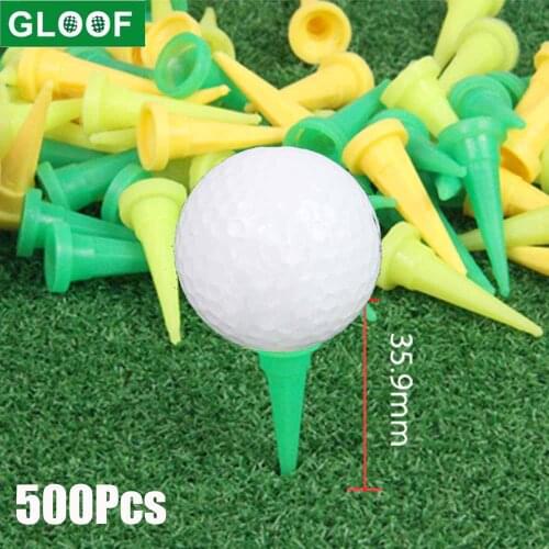 500Pcs=10Set 36mm HDPE Plastic Golf Tee Tees Holder Replacement Driving Range Hitting Trainer Club Accessories Random Color