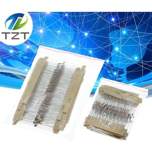 600pcs/set 30 Kinds 1/6W Resistance 5% Carbon Film Resistor Pack Assorted Kit 1K 10K 100K 220ohm 1M Resistors 300pcs/set