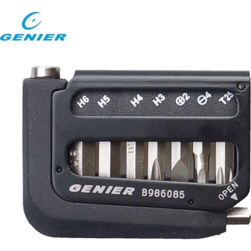7 In 1 Folding Tool Bike Tool GENIER B986085 3/4/5/6mm hex key wrench screwdriver T25 Portable tool