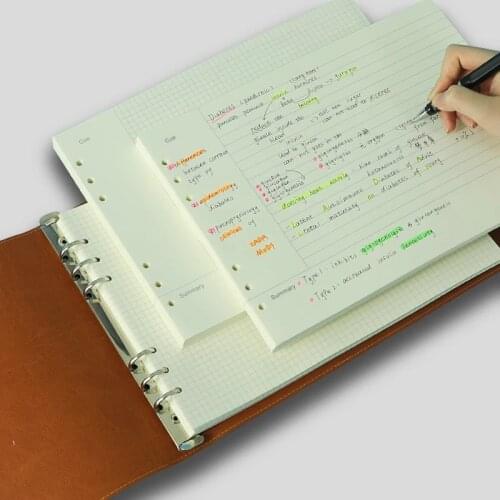 A4 Mind Map Notebook Pu Leather Cover Business Loose-leaf Hand Ledger Studentcornell Square Grid Notepad School Office Supplies