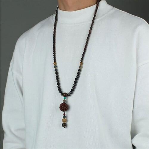 Beads Vajra Bodhi Rudraksha Bodhi seeds Wrist Mala Tibetan Buddhist Prayer Japa Rosary Bracelet Women Men Necklace&bracelet