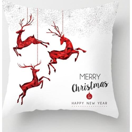 45x45cm Christmas Santa Claus Cartoon Printing Sofa Pillow Case Home Decoration Office Car Cushion Cover AT99