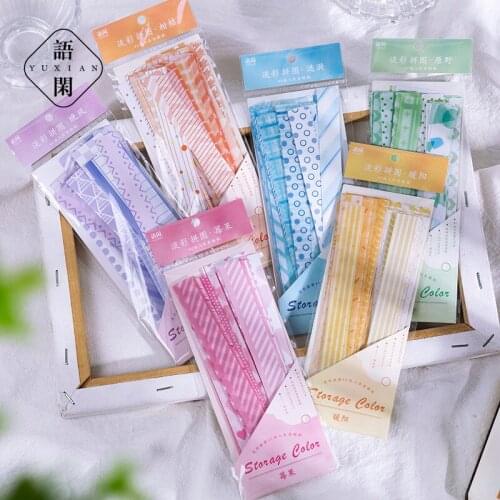 Pure Color Collage Simple Sticker Scrapbook Diary Album Grid Sticker Korea Simple Decorative Stationery Sticker