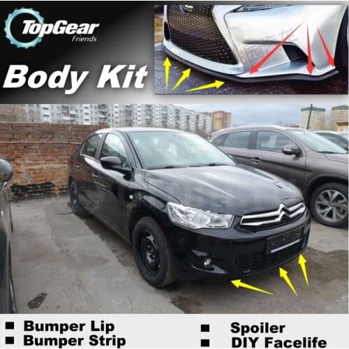 Bumper Lip Deflector Lips For Citroen C Elysee Front Spoiler Skirt For TopGear Fans Car View Tuning / Body Kit / Strip