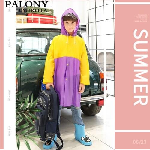 Childrens Raincoat Boys And Girls Poncho Patchwork Patterns Lovely Fresh Waterproof Hiking Kids Rain Coat