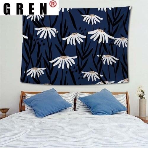 GREN Tapestry Plant Flower Boho Mandala Wall Hanging Covering Rugs Background Cloth Beach Mat Blanket Art Bedroom Dorm Home Deco