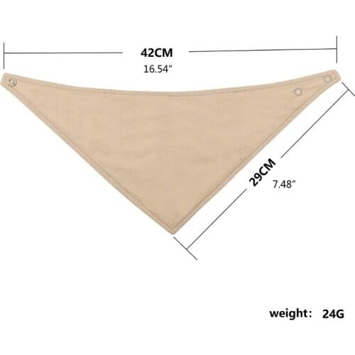 K1KC 4 Pcs Soft Cotton Triangle Scarf Solid Color Snap Button Bib Baby Feeding Drool Saliva Towel Bandana Burp Cloth