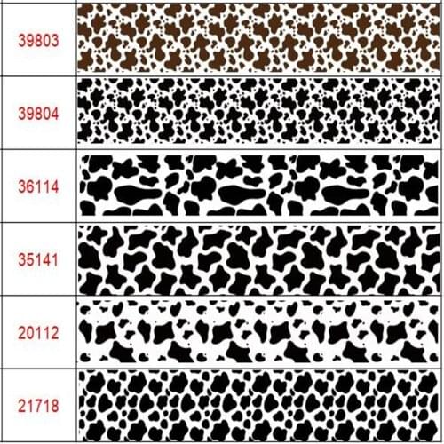 16mm-75mm Cow Pattern/Leopard Pattern/Camouflage Printed Grosgrain Ribbon for Gift Wrapping Wedding Decoration Hair Bows