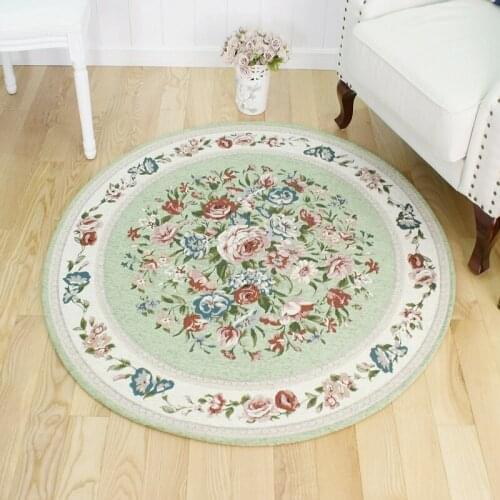 120CM Green Pastoral Style Round Carpets For Living Room Home Round Bedroom Computer Rugs Rug Chair Sofa Mat Area