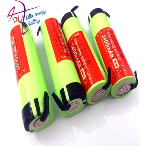 100% New Original Ncr18650b 3.7 V 3400 Mah 18650 Lithium Rechargeable Battery Welding Nickel Sheet Batteries