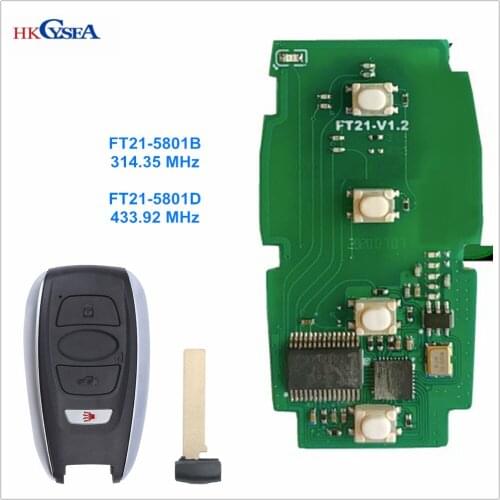Lonsdor 314.35/433.92 MHz 3 Buttons Smart Remote Car Key for Subaru Ascent Crosstrek Forester Impreza 8A FT21-5801B/D PCB Board