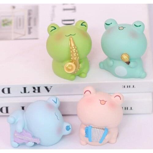 ZOCDOU 1 Piece Cartoon Cute Frog Small Statue Little Figurine Crafts Figure Ornament Miniatures
