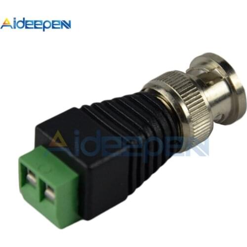 2Pcs/lot Mini Coax BNC Connector UTP Video Balun Connector BNC Plug DC Adapter For CCTV Surveillance Camera CCTV System