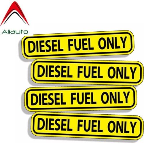Aliauto 4 X Warning Car Sticker Diesel Fuel Only Decoration Sunscreen Waterproof Reflective Decals Accessories PVC,9cm*2cm