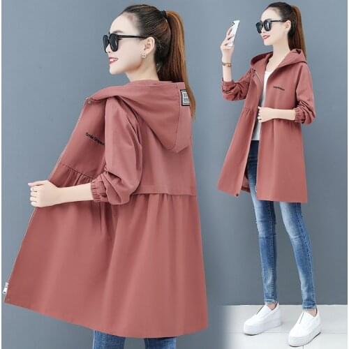 Spring Autumn New Women Trench Coat Middle-aged mother Fashion Loose Plus Size Mid-length Windbreaker Female Casual Outerwear