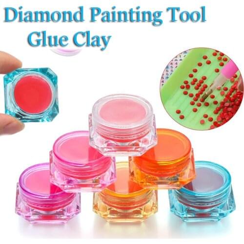 New 5D DIY Diamond Embroidery Accessories Glue Clay Diamond Painting Tools 6 Color Bottle Wax Clay Glue Mud