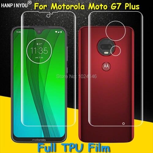 Front / Back Full Coverage Clear Soft TPU Film Screen Protector For Motorola Moto G7 Plus G7Plus Cover Curved Parts (Not Glass