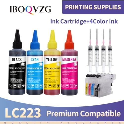 IBOQVZG LC223 refillable ink cartridge for brother DCP-J562DW MFC-J480DW J680DW J880DW MFC-J5320DW MFC-J5625DW printer with ink