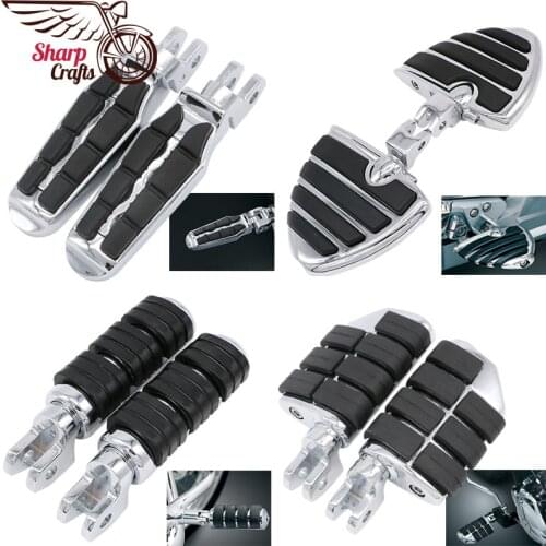Motorcycle Driver Rider Foot Pegs FootRests For Yamaha V-Star 1100 650 Custom V-Max Virage XV750 XV1100 All Stryker Bolt Models