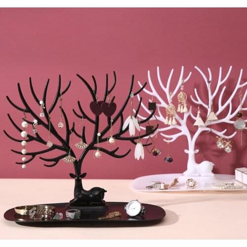 Deer Earrings Necklace Ring Pendant Bracelet Jewelry Display Stand Tray Tree Storage Racks Organizer Jewelry Shelf Holder
