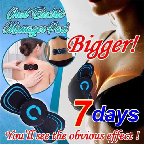 Portable Ems Mini Electric Neck/Chest Massager Cervical Massage Stimulator Stickers Physiotherapy Instrument Muscle Relief Pain