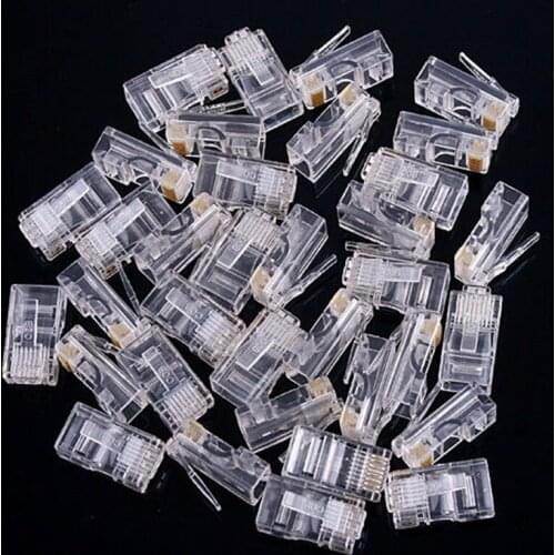 Practical Crystal RJ45 Plug Cat5E Cat5 Rj-45 Lan Network Connector Modular Plug Network Cable Connector