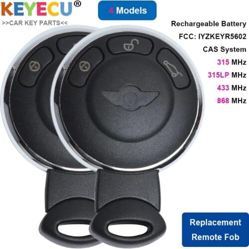 KEYECU 2PCS KYDZ CAS System Remote Control Car Key for BMW Mini 2007-2014, Fob 3 Button - 7953 Chip - 315LP 315MHz 433MHz 868MHz