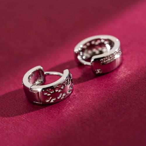 Fashion Small Hoop Earrings for Women CZ Zircon Hollow Metal Elegant Korean Earrings Fashion Luxury Jewelry Anniversary Gift