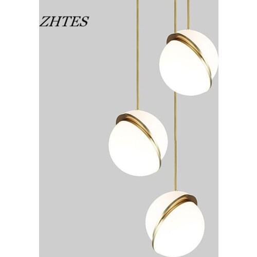 Nordic restaurant bar cafe pendant light simple bedside bedroom spherical acrylic single head lighting