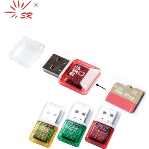 SR 2PCS/lot Clear Single Card Reader for Micro SD USB Carded OTG Adapter Lector de dni For PC Laptop Computer