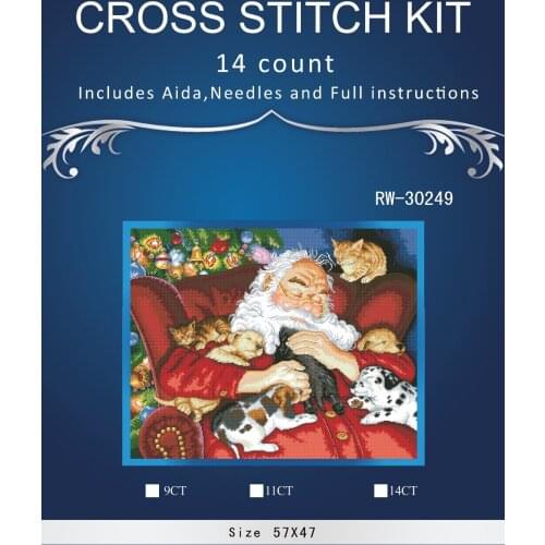 Top Quality Beautiful Lovely Counted Cross Stitch Kit Santas Nap Sleep Sleeping Asleep Santa Christmas Gift dim 08836