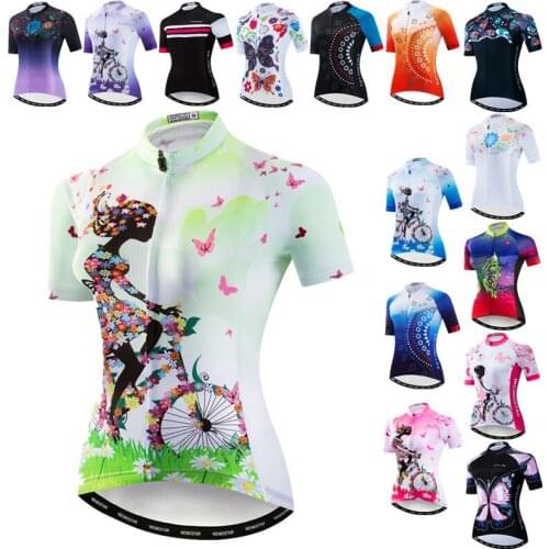 Weimostar Top Quality Green Cycling Jersey Women Bicycle Cycling Clothing Summer MTB Bike Jersey Tops Road Cycling Shirt Maillot