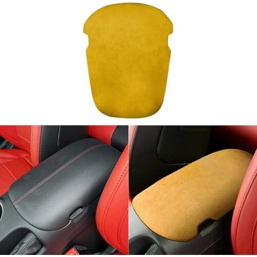 Suede Car Interior Armrest Box Panel Decoration Cover Performance Sticker for Ford Mustang 2015-2020 Auto Styling Accessories