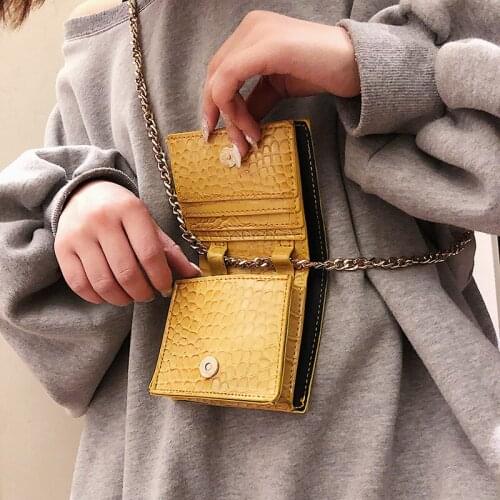 Women MINI bag new fashion PU Flap Chains Alligator Hasp Shoulder Bags pursr Euro-America style luxury designer bags