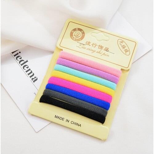 Fashion 7cm 8pcs/pack Candy Fluorescence Colored Hair Holders High Quality Rubber Bands Hair Elastics Accessories Girl Women