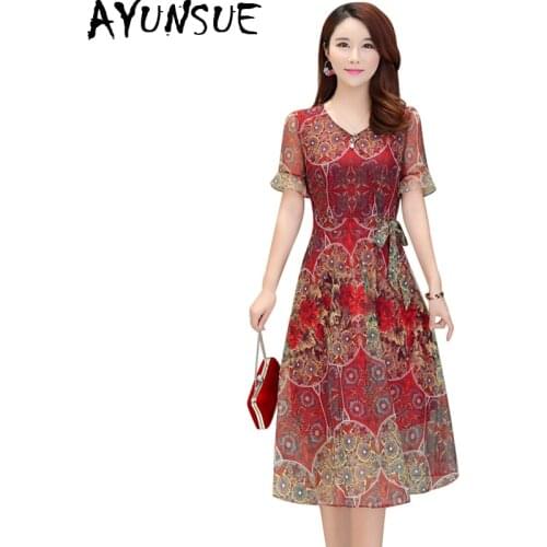 Summer Dress 2020 Plus Size Floral Silk Dress Women Elegant Ladies Dresses Beach Boho Midi Vestidos De Fiesta E31-9204 KJ4807