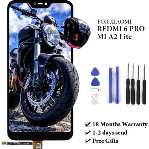 Grade For Xiaomi Redmi 6 Pro/ Mi A2 Lite LCD Display Touch Screen With Frame Assembly Replace For Xiaomi Redmi Mi A2 Lite LCD