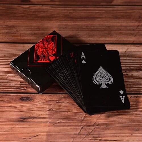 HOT!Waterproof Playing Cards Plastic Cards Collection Black Poker Cards Creative Gift Standard Playing Cards Poker 1 SET