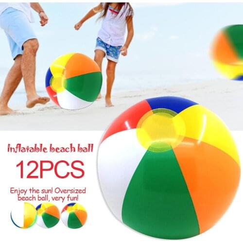12-piece 30CM childrens water inflatable beach ball Inflatable Beach Ball Colorful Outdoor Water Sports Fun Swimming Pool Float