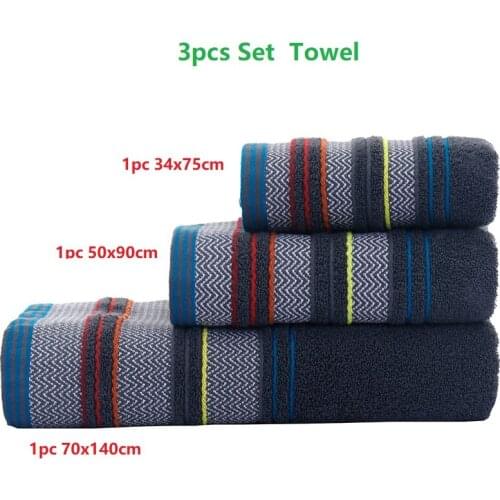 3pcs Set Towels 100% Cotton Jacquard Bath Towel Face Towel Soft Hand Feeling Towels Bathroom Hand Towel 50x90cm 70x140cm