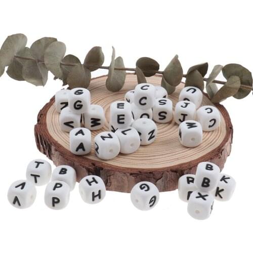 300 Silicone Beads Alphabet BPA Free Letter Baby Teether Beads Pacifier Chain Accessories Diy Baby Teething Bead Nurse Products