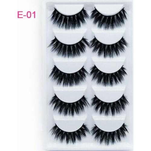 5 Pairs Makeup Used 3d Natural False Eyelashes Mink Lashes Extension for Beauty