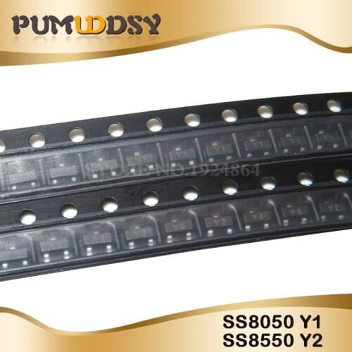 200PCS SS8550 SS8050 Y1 Y2 SS8050 100pcs+ SS8550 100PCS SOT23 PNP NPN SOT-23 SMD IC