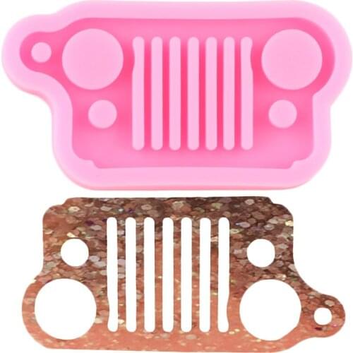 Shiny Glitter Car Light Stand Silicone Mold Key Chain Grill Pendant Molds Polymer Clay Jewelry Making Epoxy Resin Keychain Mould