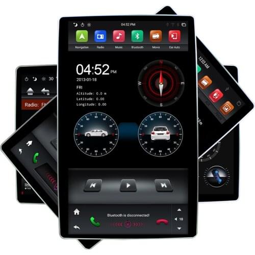 Carbar 12.8" Tesla Style Double Two 2 Din Universal Head Unit Android Car Radio DVD GPS Navigation Player with Rotating Screen