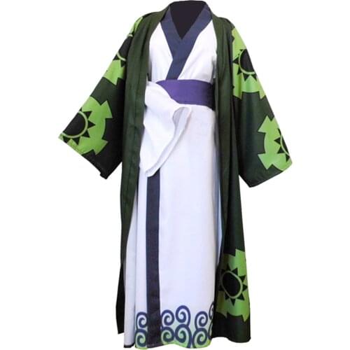 One Piece Roronoa Zoro Cosplay Costume Kimono Robe Full Suit Halloween Carnival